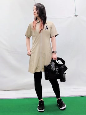 「アイテム（サンバイザー）」を使った、saosao.golfさん（レディース・164cm）の春コーディネート