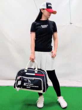 「ADABAT STREAM（アダバットストリーム）のアイテム」を使った、saosao.golfさん（レディース・164cm）の夏コーディネート