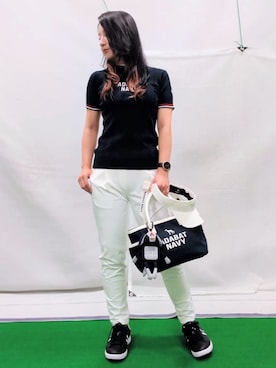 「adabat（アダバット）のアイテム」を使った、saosao.golfさん（レディース・164cm）の夏コーディネート