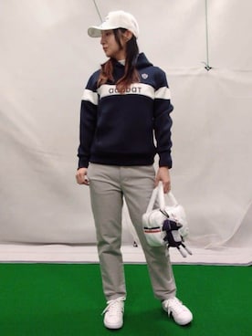 「adabat（アダバット）のアイテム」を使った、saosao.golfさん（レディース・164cm）の冬コーディネート