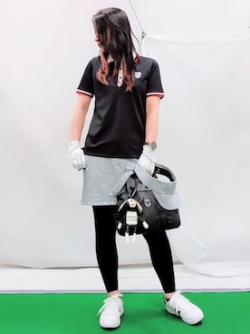 「アイテム（サンバイザー）」を使った、saosao.golfさん（レディース・164cm）の春コーディネート