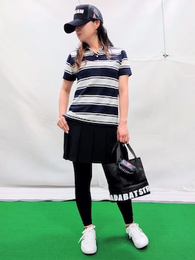「ADABAT STREAM（アダバットストリーム）のアイテム」を使った、saosao.golfさん（レディース・164cm）の夏コーディネート