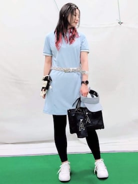 「アイテム（サンバイザー）」を使った、saosao.golfさん（レディース・164cm）の春コーディネート