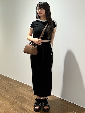「クロップドトップス」｜KMさん（レディース・156cm）の夏コーディネート