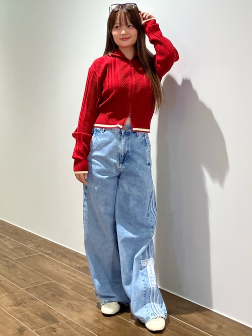 adidas（アディダス） ワイドパンツ ジーンズ デニム デニムパンツ