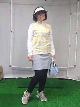 「アイテム（サンバイザー）」を使った、tomoさん（レディース・161cm）の春コーディネート