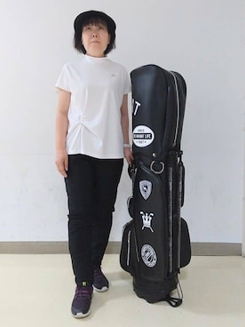 「アイテム（サンバイザー）」を使った、tomoさん（レディース・161cm）の春コーディネート