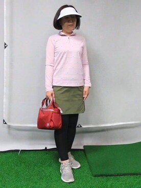 「アイテム（サンバイザー）」を使った、tomoさん（レディース・161cm）の夏コーディネート