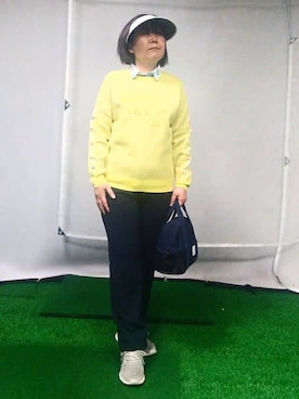「アイテム（サンバイザー）」を使った、tomoさん（レディース・161cm）の冬コーディネート