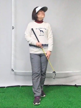「アイテム（サンバイザー）」を使った、tomoさん（レディース・161cm）の冬コーディネート