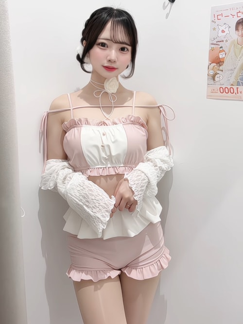 新品】ベルシャルム 水着 ピンク Belle Charme】Ruffle Swimwear