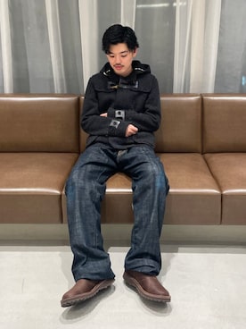 「メンズブーツ」｜Clarks Japanさん（メンズ・170cm）の冬コーディネート