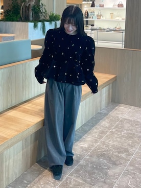 「Clarks（クラークス）のWallabeeEVO WP / ワラビーエヴォウォータープルーフ（モカシン/デッキシューズ）」を使った、Clarks Japanさん（レディース・153cm）の冬コーディネート