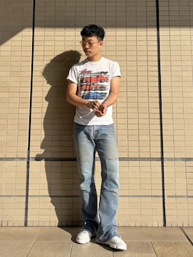 「Clarks（クラークス）のTrigenic2 Tact / メンズトライジェニック2タクト（ホワイトレザー）（スニーカー、ホワイト系）」を使った、Clarks Japanさん（レディース・153cm）の夏コーディネート