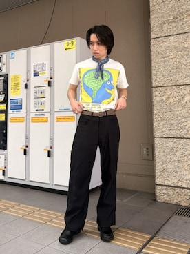 「Clarks（クラークス）のTrigenic2 Lo / トライジェニック2ロー (ブラックレザー)（スニーカー、ブラック系）」を使った、Clarks Japanさん（レディース・153cm）の夏コーディネート