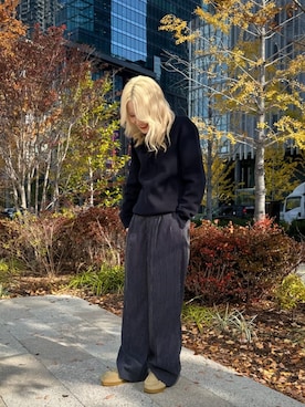 「Clarks（クラークス）のWallabeeEVO WP / ワラビーエヴォウォータープルーフ（モカシン/デッキシューズ）」を使った、Clarks Japanさん（レディース・156cm）の冬コーディネート