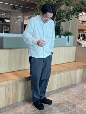 「Clarks（クラークス）のWallabeeEVO WP / ワラビーエヴォウォータープルーフ（モカシン/デッキシューズ）」を使った、Clarks Japanさん（メンズ・172cm）の冬コーディネート
