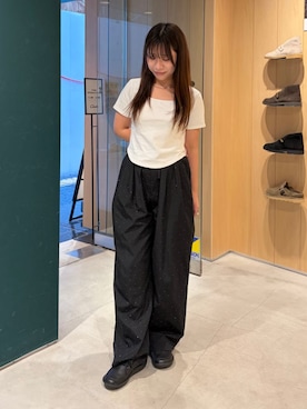 「Clarks（クラークス）のFunny Dream / ファニードリーム（ブラックレザー）（スニーカー、ブラック系）」を使った、Clarks Japanさん（レディース・153cm）の秋コーディネート