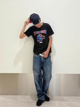 「Clarks（クラークス）のWallabeeEVO WP / ワラビーエヴォウォータープルーフ（モカシン/デッキシューズ、ブラック系）」を使った、Clarks Japanさん（レディース・153cm）の秋コーディネート