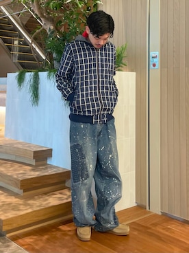 「メンズブーツ」｜Clarks Japanさん（メンズ・170cm）の冬コーディネート