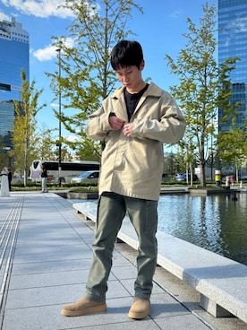 「メンズブーツ」｜Clarks Japanさん（メンズ・170cm）の冬コーディネート
