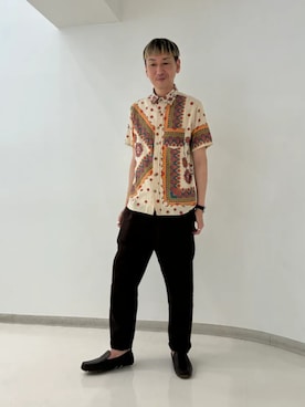 「Clarks（クラークス）のCorsley Plain / コーズリープレーン (ダークブラウンレザー)（ローファー、ブラウン系）」を使った、Clarks Japanさん（レディース・153cm）の夏コーディネート