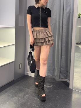 「EMODA（エモダ）のアイテム」を使った、北口亜美さん（レディース・166cm）の夏コーディネート