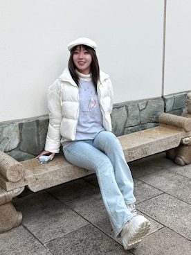 「kaorinomori（カオリノモリ）のアイテム（ハンチング/ベレー帽）」を使った、manamistさん（レディース・164cm）の冬コーディネート