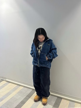「Timberland（ティンバーランド）のアイテム（パンツ）」を使った、 rinaさん（レディース・145cm）の春コーディネート