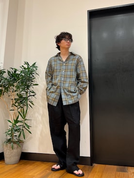 「URBAN RESEARCH（アーバンリサーチ）のSHEER CH SQUARE CUT SHIRTS（シャツ/ブラウス、グリーン系）」を使った、ktrrrrrさん（メンズ・168cm）の夏コーディネート