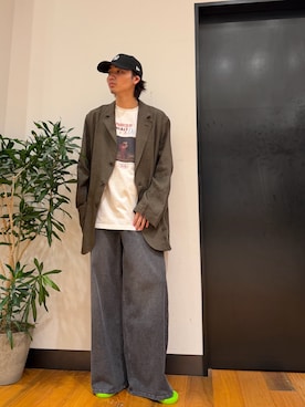 「URBAN RESEARCH（アーバンリサーチ）の『別注』New Era×URBAN RESEARCH　940CS（キャップ、ブラック系）」を使った、コタローさん（メンズ・168cm）の夏コーディネート