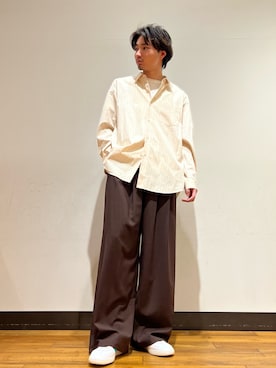 「THOMAS MASON（トーマス メイソン）のTHOMAS MASON OVER SHIRTS（シャツ/ブラウス、ホワイト系）」を使った、ktrrrrrさん（メンズ・168cm）の春コーディネート