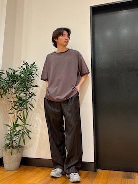 「ANOTHER OFFICE（アナザー オフィス）のANOTHER OFFICE　Homeboy Garment Ringer Tee（Tシャツ/カットソー、グレー系）」を使った、ktrrrrrさん（メンズ・168cm）の夏コーディネート