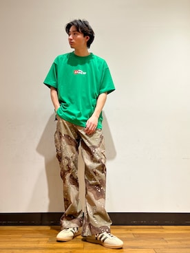 「LOTTO（ロット）のLOTTO　ITALIAN LOGO SHORT-SLEEVE TECH T-SHIRTS（Tシャツ/カットソー、グリーン系）」を使った、ktrrrrrさん（メンズ・168cm）の春コーディネート
