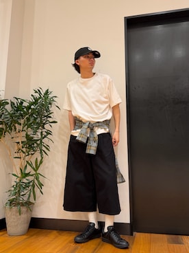 「URBAN RESEARCH（アーバンリサーチ）のHANES×LOWERCASE　LOWERCASE 2P BEEFY-T SS（Tシャツ/カットソー、ホワイト系）」を使った、ktrrrrrさん（メンズ・168cm）の夏コーディネート