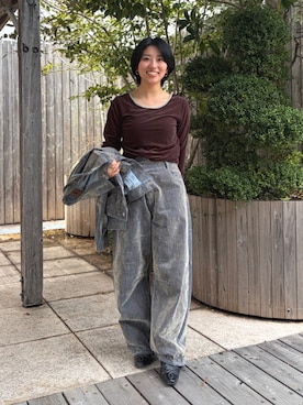 上村玲加さん(レディース・150cm)の秋コーディネート