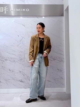 「Lee（リー）のアイテム（パンツ）」を使った、卑弥呼 MOP岡崎店さん（レディース・163cm）の春コーディネート