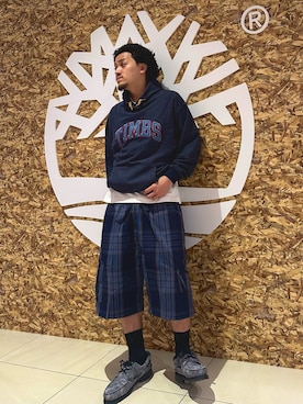 「Timberland（ティンバーランド）の3アイ(3eye) ラグ ハンドソーン ボート シューズ メンズ（モカシン/デッキシューズ、グレー系）」を使った、HIROKI ARAさん（メンズ・175cm）の夏コーディネート