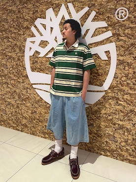 「Timberland（ティンバーランド）のアイテム」を使った、HIROKI ARAさん（メンズ・175cm）の夏コーディネート