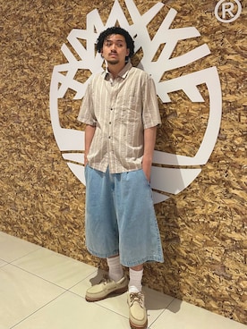 「Timberland（ティンバーランド）のアイテム」を使った、HIROKI ARAさん（メンズ・175cm）の夏コーディネート