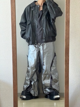 「CLEL（クレイル）のアイテム（ブルゾン）」を使った、はち/hachiさん（メンズ・169cm）の春コーディネート