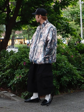 「BLOHM（ブローム）のBLOHM / ブローム WISM別注 BL-07LZ / STORE SLIP（スリッポン、ブラック系）」を使った、YOSHIMURAさん（メンズ・170cm）の春コーディネート