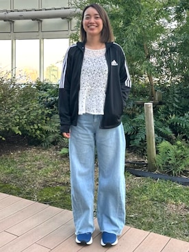 「アイテム（ジャージ）」を使った、NNさん（レディース・160cm）の秋コーディネート