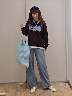 「アイテム（ローファー）」を使った、K・Nさん（レディース・161cm・40代）の秋コーディネート