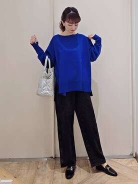 「GLOBAL WORK（グローバルワーク）のGOODデニムバギーパンツ/498388（デニムパンツ）」を使った、K・Nさん（レディース・161cm・40代）の秋コーディネート