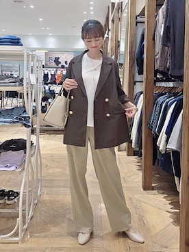 「アイテム（テーラードジャケット）」を使った、K・Nさん（レディース・161cm・40代）の秋コーディネート
