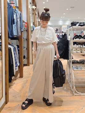 「アイテム（バックパック/リュック）」を使った、K・Nさん（レディース・161cm・40代）の夏コーディネート
