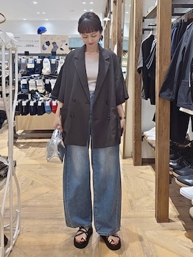 「アイテム（タンクトップ）」を使った、K・Nさん（レディース・161cm・40代）の春コーディネート