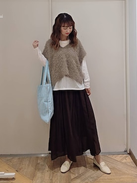 「アイテム（スカート）」を使った、K・Nさん（レディース・161cm・30代）の秋コーディネート