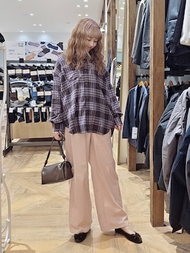 「GLOBAL WORK（グローバルワーク）のアイテム（バレエシューズ）」を使った、K・Nさん（レディース・161cm）の秋コーディネート